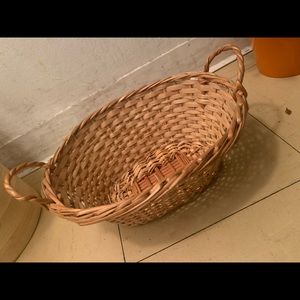 Vintage utility wicker basket with handles